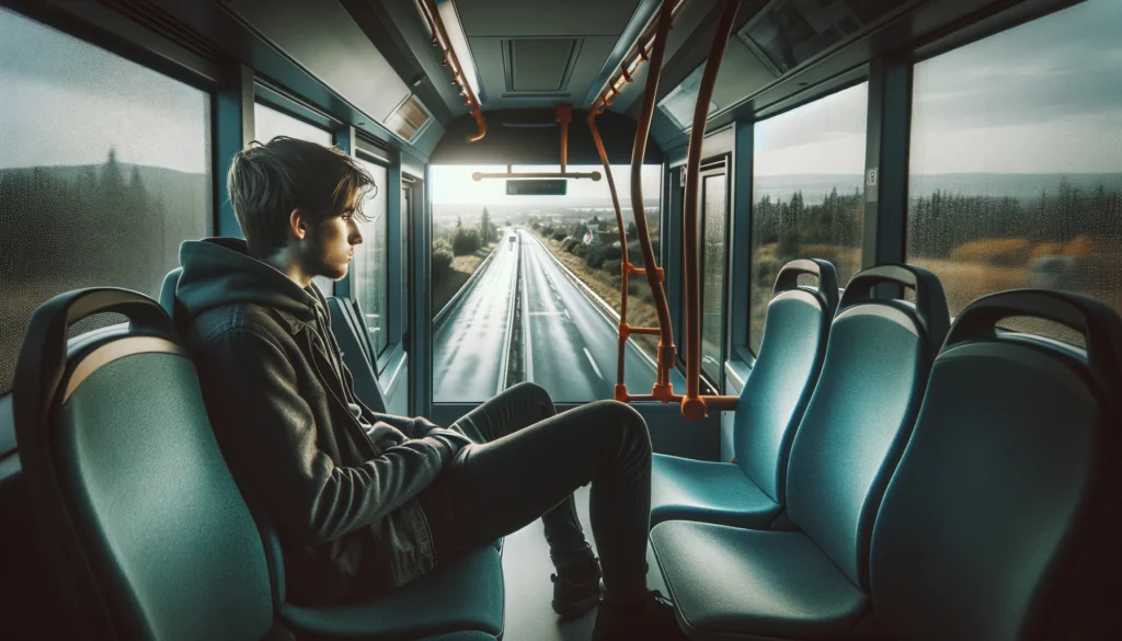 reflexión personal durante un viaje en autobús