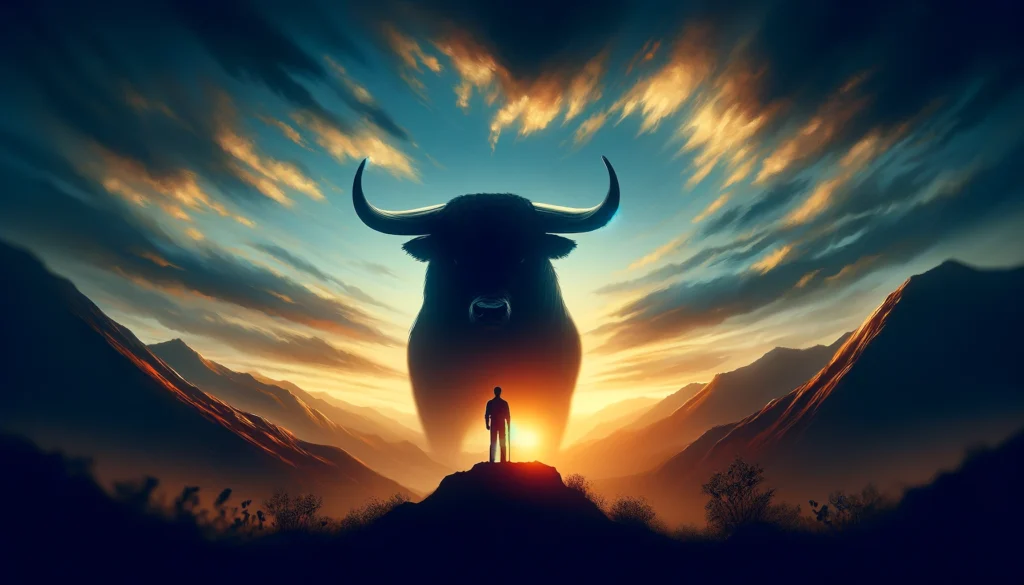 valentía y desafíos personales simbolizados por un toro bravo
