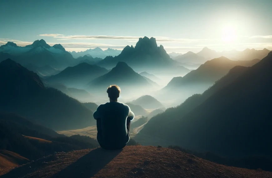 contemplación y paz en el paisaje montañoso
